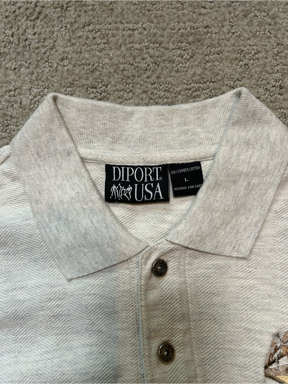 Vintage Diport USA Mens Size L Maui Hawaii Tan Polo Shirt Medium Short Sleeve - Picture 2 of 8